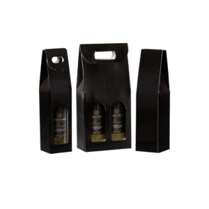 Black Gloss Linen Wine Boxes